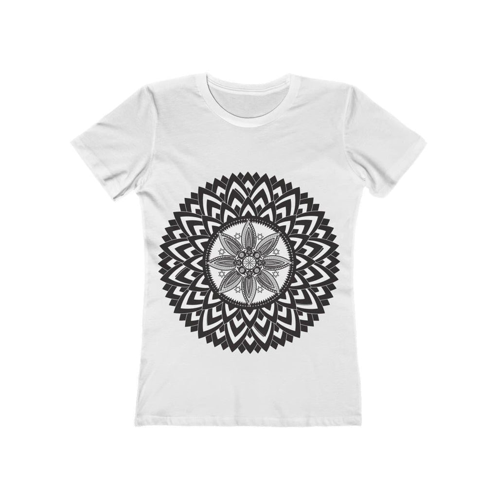 Mandala White and Black Women's  Tee - Sutra Wear