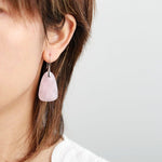 Natural Rose Quartz Drop Earrings - Sutra Wear