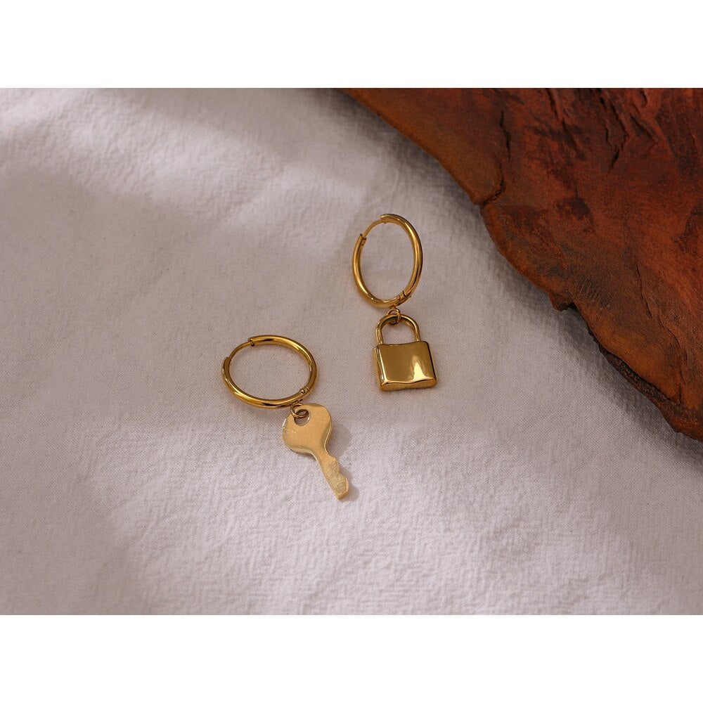 Lock and Key Earrings |Upcycled Lock and Key Earrings – REFASH