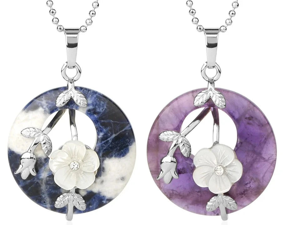 Round Crystal Pendant Necklace