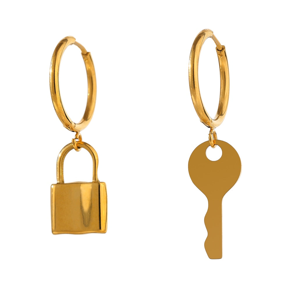 Yellow Gold Lock And Key Earrings - Simmons Fine Jewelry