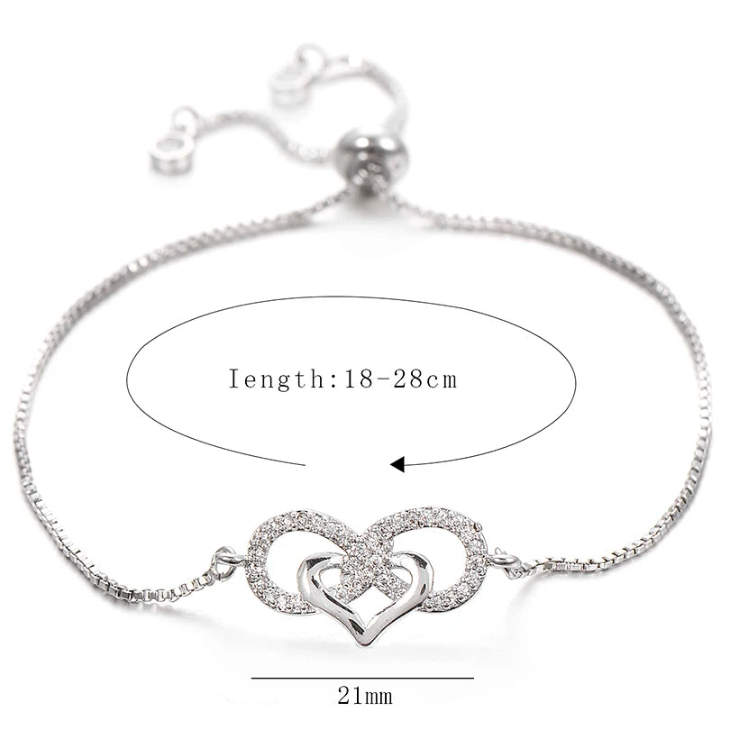 Made in Italy Heart Link Bracelet with Small Heart Lock in Sterling Silver  - 7.5
