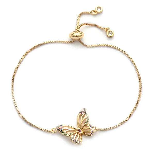 Buy Yellow Chimes Silver Plated Blue Butterfly Designer Crystals Bracelet  Online