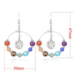 multi colored gemstone hoop earrings