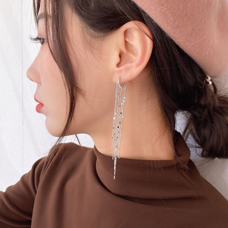 Simple Chain Threader Earrings 925 Silver | Musemond