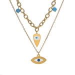 Evil Eye Necklace and Bracelet Set