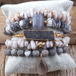 Semi-Precious Stones Bracelet - Set of 5