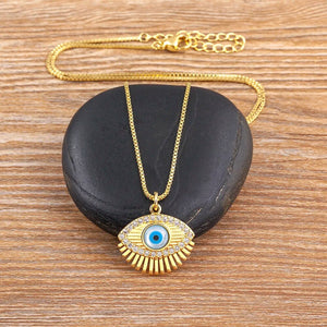 Eye Gold Pendant Necklace