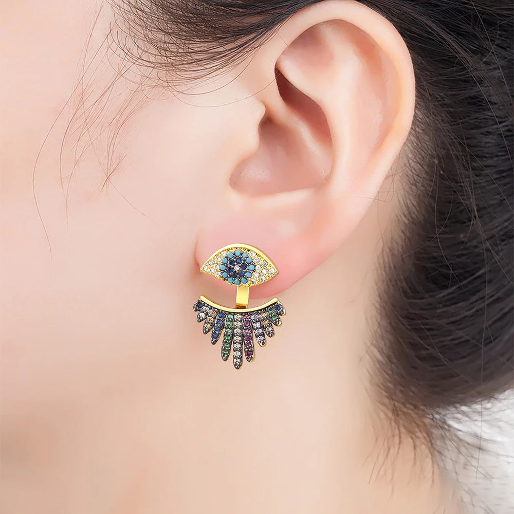 Rhinestone fringe earrings