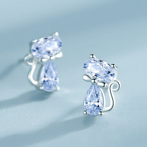 Crystal Cat Earrings