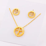 Gold Cross Necklace and Earring Set