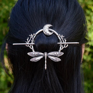 Crescent Moon Dragonfly Hairstick