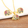 Elephant Earrings and Necklace Set