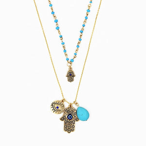 double layered evil eye necklace