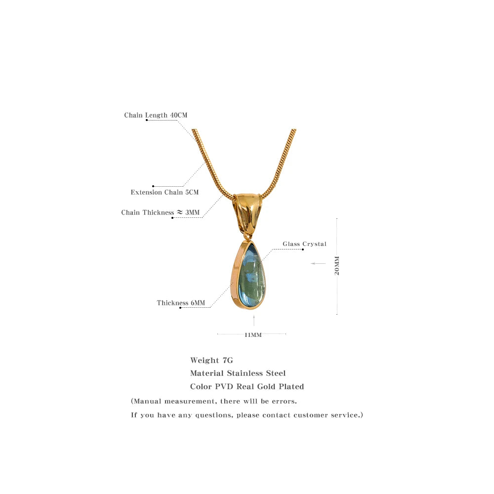 Crystal Waterdrop Pendant Necklace