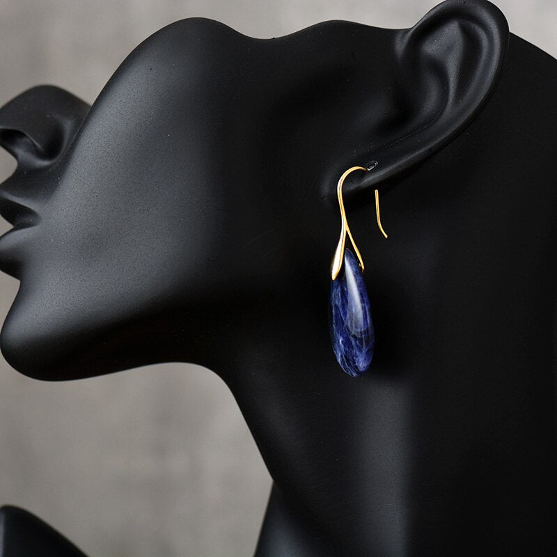Sodalite Crystal Earrings