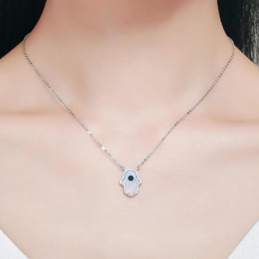 Hamsa Opal 925 Sterling Silver Necklace - Sutra Wear