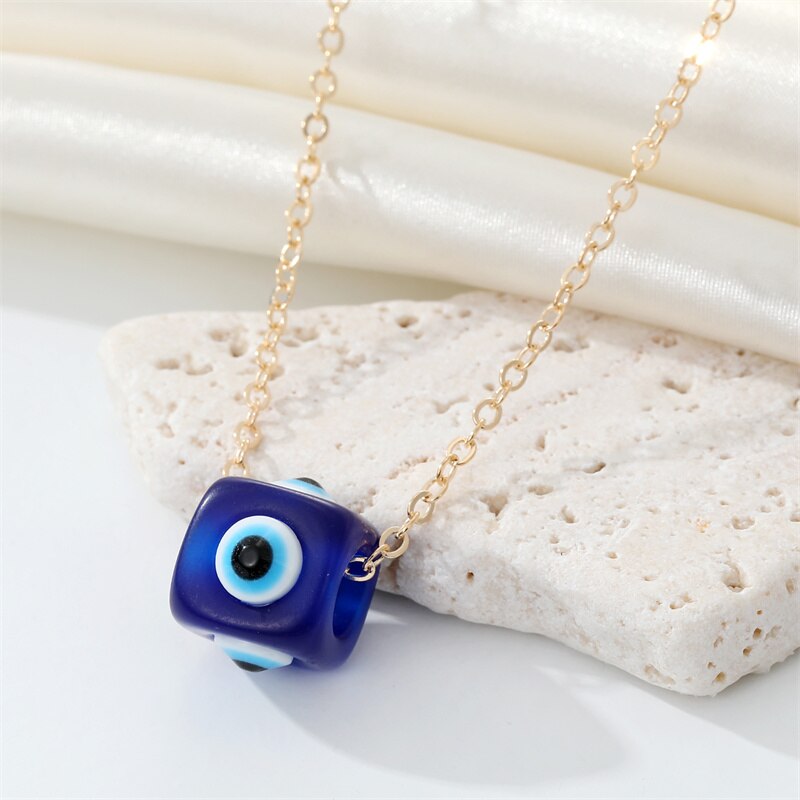 evil eye cube necklace