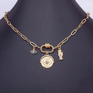 Evil Eye Necklace - Cuban Chain Style – Sutra Wear