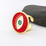 Basic Round Evil Eye Adjustable Ring- Sutra Wear