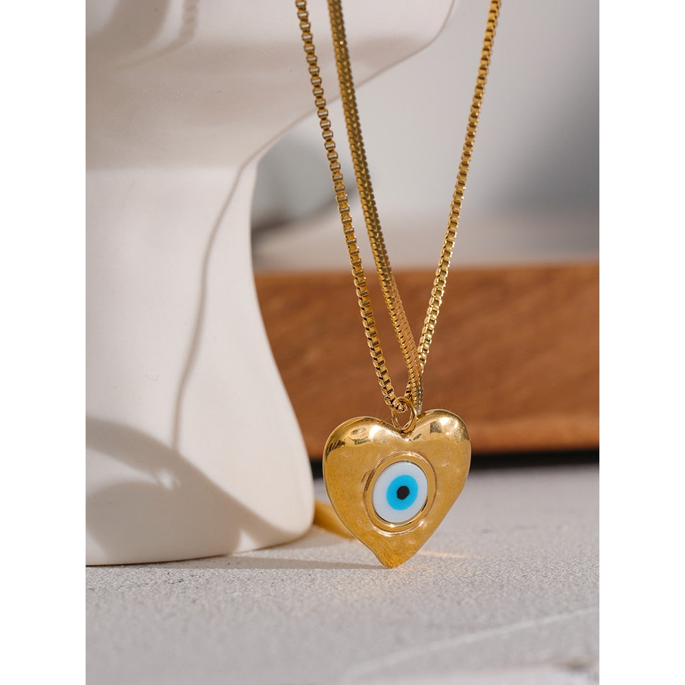 Evil Eye Heart Multilayer Necklace