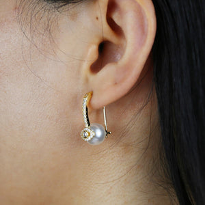 Evil Eye Pearl Earrings