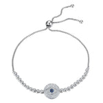 Zircon Crystal 925 Sterling Silver Evil Eye Bracelet - Sutra Wear