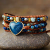 Apatite Heart Wrap Bracelet