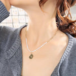Irregular Evil Eye Pearl Necklace- Sutra Wear