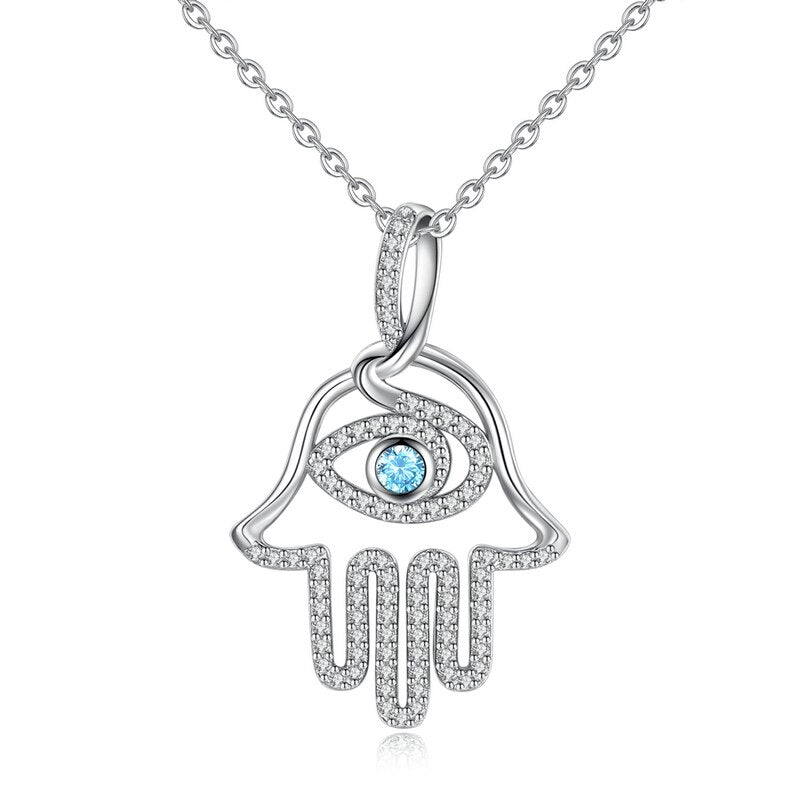 Petite Hamsa Hand Pendant With Chain For Good Luck And Protection - Evil  Eyes India