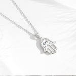 Hamsa Necklace for Women, 925 Sterling Silver Hamsa Necklace