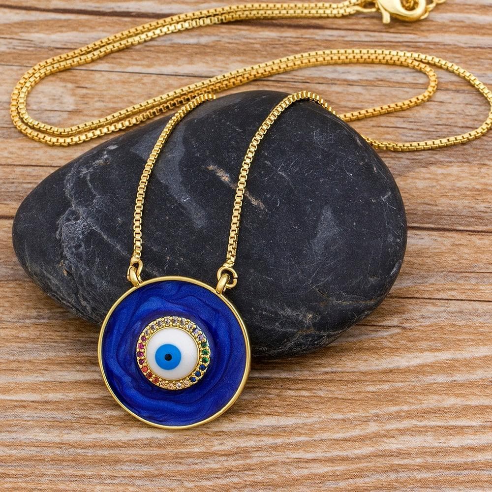 Blue Evil Eye Necklace - Sutra Wear