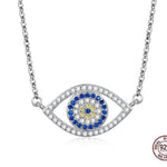 Evil Eye Zircon Stones 925 Sterling Silver Necklace - Sutra Wear