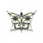 Yellow and Silver Butterfly Pendant