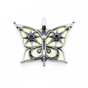 Yellow and Silver Butterfly Pendant