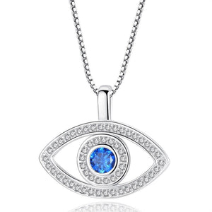 Evil Eye Blue Zircon Stone Necklace- Sutra Wear