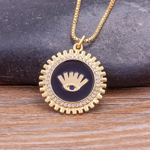 small evil eye pendant necklace