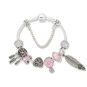 Tipsyfly Personalised Charm Bracelet  Pink Letters