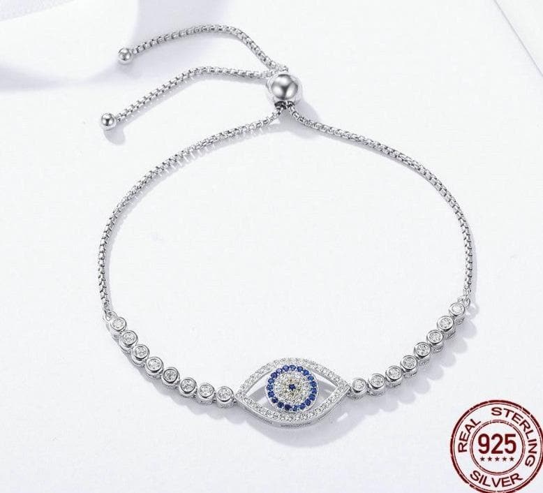 925 Sterling Silver Evil Eye Bracelet - Sutra Wear