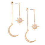 Crystal Moon and Star Earrings