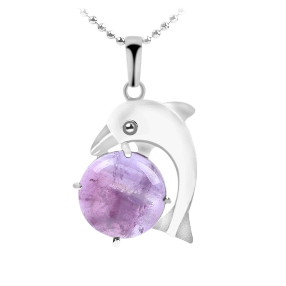 Amethyst dolphin Necklace