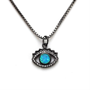 Evil Eye Opal Stone Necklace
