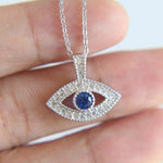 Classic Silver Blue Evil Eye Necklace