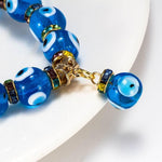 Evil Eye Blue Glass Beads Bracelet- Sutra Wear