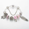 Silver Plated Dream Catcher Charm Bracelet - Pink - Sutra Wear