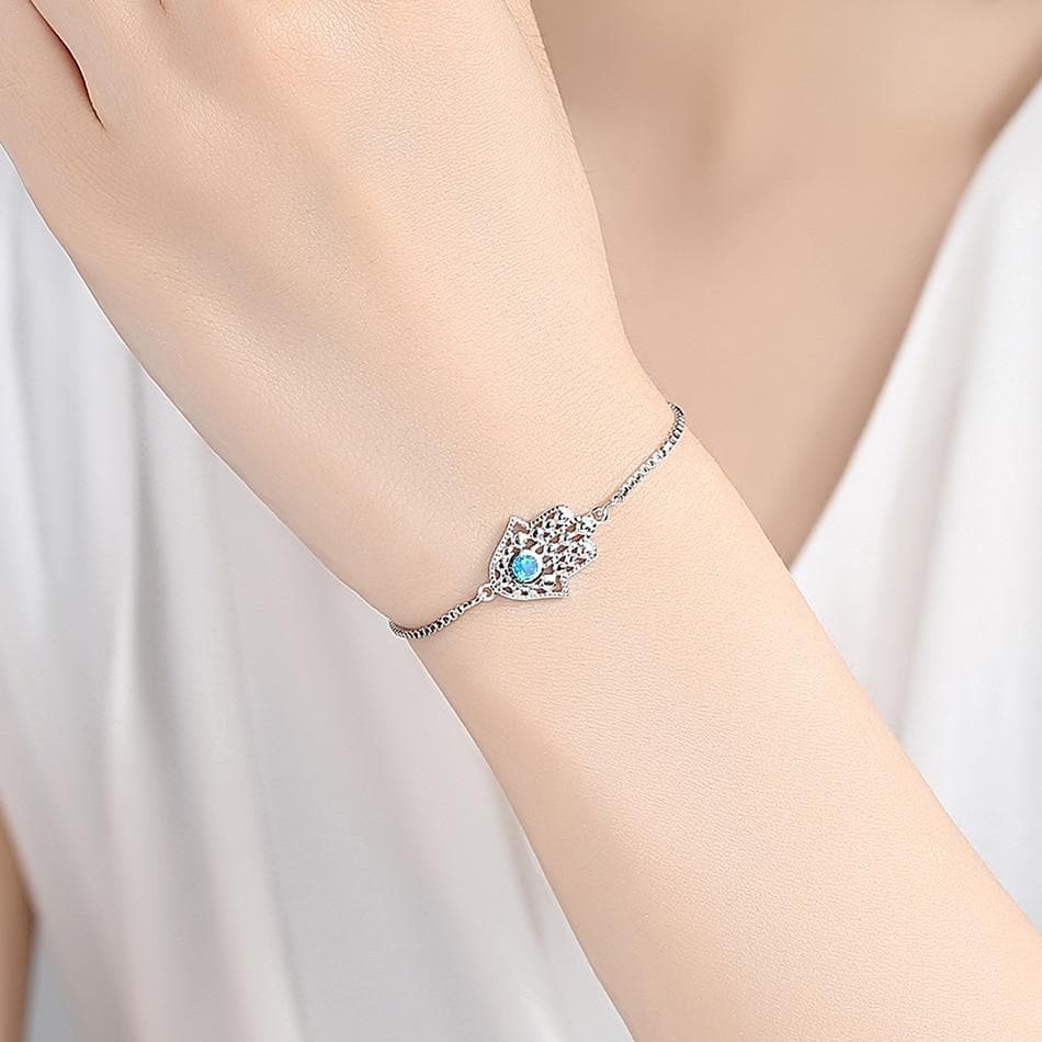Blue Opal Hamsa Bracelet - Sutra Wear