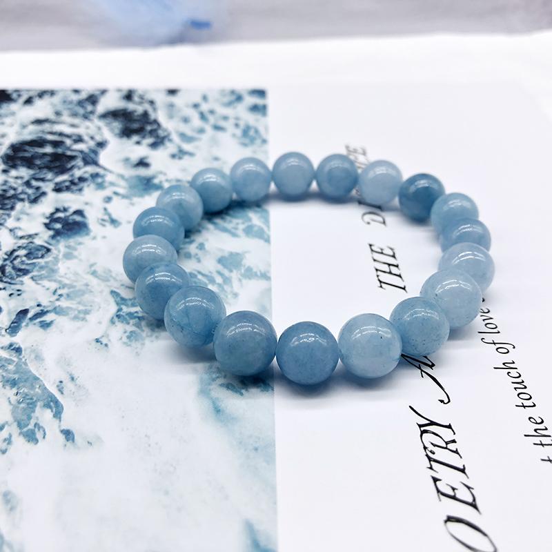 Aquamarine Crystal Bracelet, 8mm Natural Gemstone Beads | Gemstone beads,  Aquamarine beads, Power bracelet
