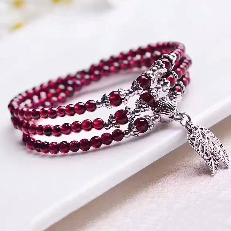 RED BRECCIATED JASPER Crystal Bracelet - Tumbled Beads - Beaded Bracel –  Throwin Stones