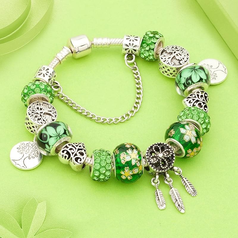 Silver Plated Dream Catcher Tree Of Life Charm Bracelet - Sutra Wear