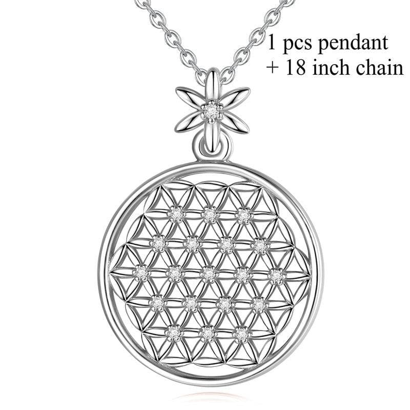 Flower of Life 925 Sterling Silver Necklace- Sutra Wear